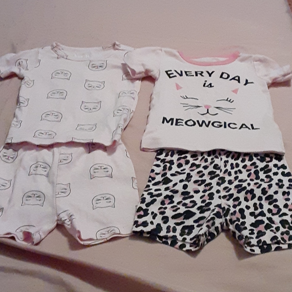 2 pairs of kitten pajamas